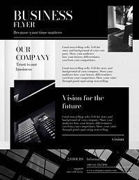 Business flyer editable template, company overview vector