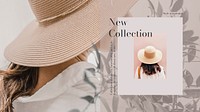 New collection YouTube thumbnail template, Summer fashion vector