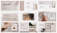 Pink feminine fashion presentation template collection psd