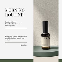 Skincare routine Instagram post template vector