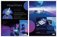 Business innovation flyer editable template set psd