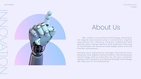 Robot hand YouTube thumbnail template, tech business vector