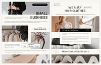 Aesthetic fashion presentation editable template vector