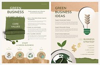 Sustainable business flyer template, green corporate  psd
