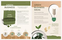 Sustainable business flyer template, green corporate  vector