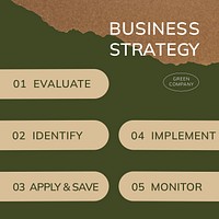 Business strategy Instagram post template, green environment design vector