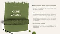 Business values PowerPoint editable template, sustainable design vector