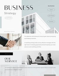 Business strategy flyer editable template, professional ad vector