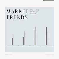 Market trends Instagram post template, marketing strategy vector