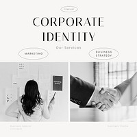 Corporate identity Instagram post template, business branding vector