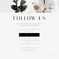 Follow us Instagram post template, business information vector