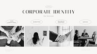 Corporate identity blog banner template, business branding vector