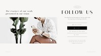 Follow us blog banner template, business information vector