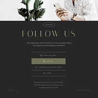 Follow us Instagram post template, business information vector