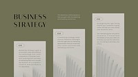 Business strategy YouTube thumbnail template, olive green design vector