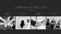 Corporate identity YouTube thumbnail template, business branding vector