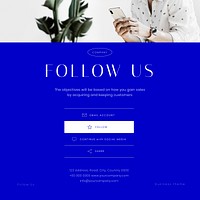 Follow us Instagram post template, business information vector