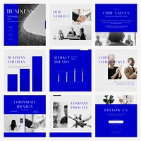 Modern business Instagram post template set vector