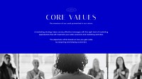 Business values YouTube thumbnail template, blue design vector