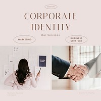 Corporate identity Instagram post template, business branding vector