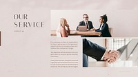 Business service presentation editable template, pink aesthetic vector