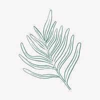 Green leaf line art illustration vector