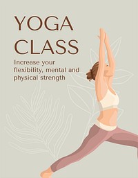 Yoga class flyer template, editable design  vector