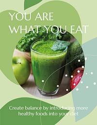 Nutrition & diet flyer template, editable design  vector