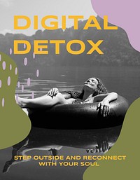 Digital detox flyer template, editable design  vector