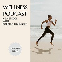 Wellness podcast Instagram ad template, editable social media post  vector