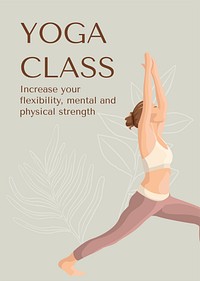 Yoga class poster template, editable design psd