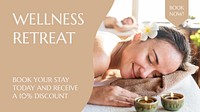 Wellness retreat Powerpoint presentation template, editable slide vector