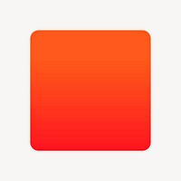 Orange square shape collage element, gradient design vector