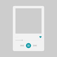 Music player frame collage element vector