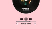Music player  template, Facebook event cover, vector