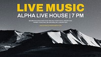 Live music blog banner template, vector