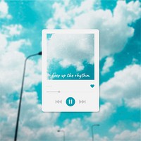 Music player Facebook post template, vector