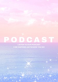 Aesthetic ocean poster template, entertainment, psd