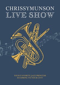 Jazz music poster template, entertainment, vector