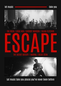 Rock music poster template, entertainment, psd