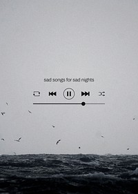 Sad music poster template, entertainment, psd