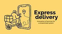 Express delivery PowerPoint  template, cute doodle vector