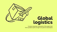 Global logistics Google Slide template, cute doodle vector