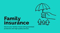 Family insurance presentation template, cute doodle vector