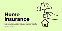 Home insurance Twitter post template, cute doodle vector