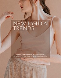 Fashion aesthetic flyer editable template, shopping ad vector