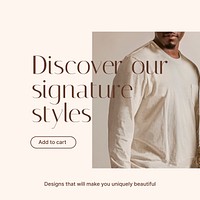 Minimal fashion Instagram post template, shopping ad vector