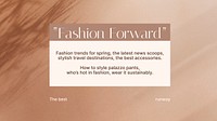 Fashion forward presentation editable template, shadow aesthetic vector