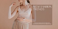 Fashion aesthetic Twitter post template, shopping ad vector