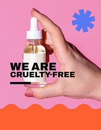 Cruelty-free skincare flyer editable template, business ad vector